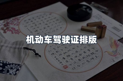 机动车驾驶证排版